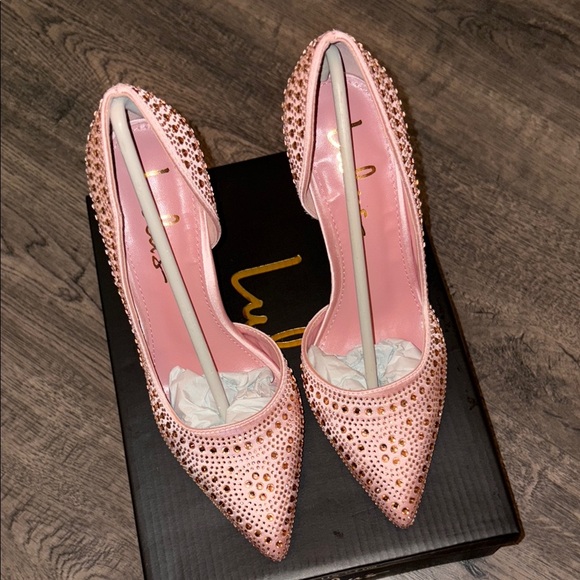 💖Elegant Rose Gold Studded Women's Heels - Picture 2 of 7